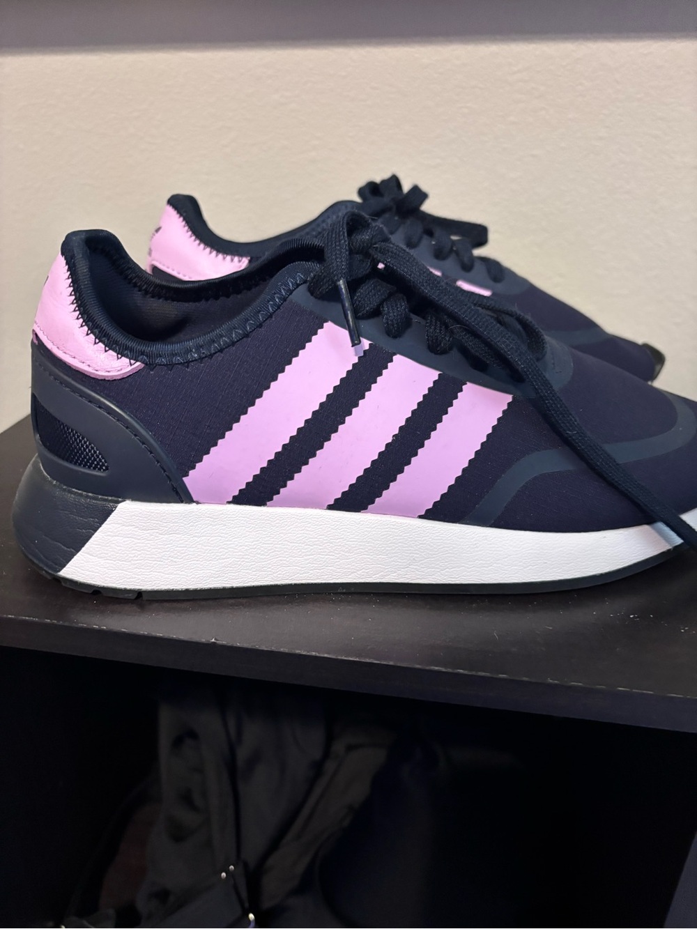 adidas Navy and Pink Low-Top Sneakers
